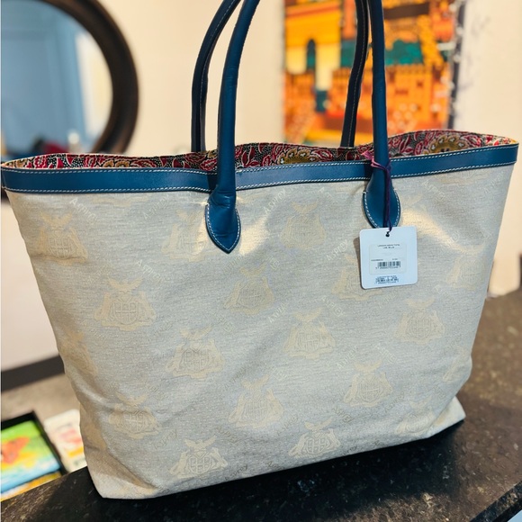 Asprey Cream and Blue Tote Bag - Picture 7 of 11